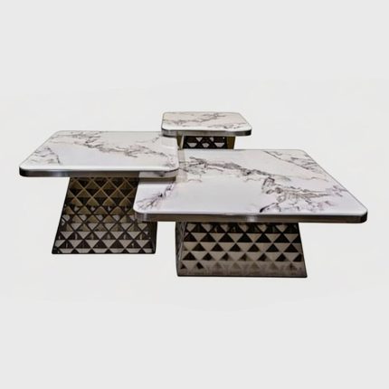 Verona Marble Top Center Table Set (Set of 3)