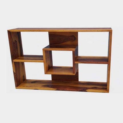 Antique Solid Wood Wall Shelf – Vintage Wooden Display Rack