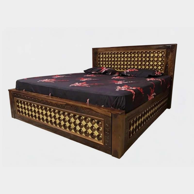 Antique Vintage Royal Carved Wooden Bed