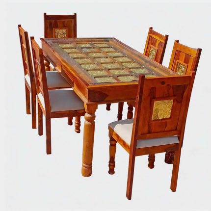 Antique Vintage Wooden Dining Table Set