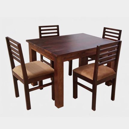 Classic Wooden 4 Seater Dining Table Set