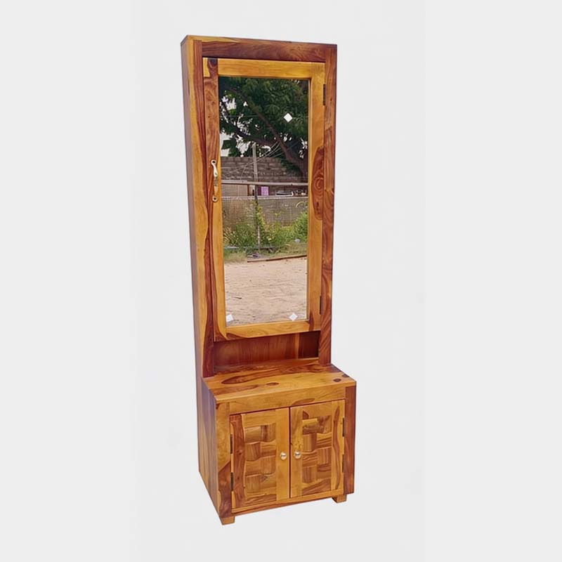 Premium Solid Wood Dressing Table with Mirror & Storage Cabinet